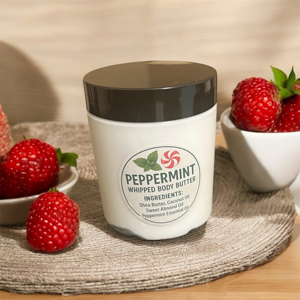 Handcrafted Peppermint whipped body butters
